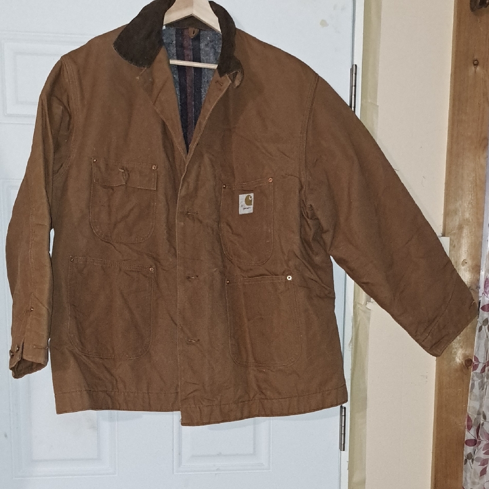 Carhartt Men's Tan Field Jacket with Black Collar